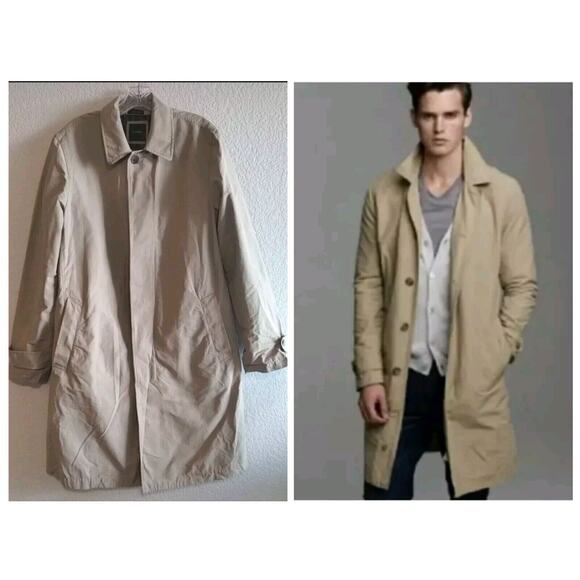 J. Crew NNT Sutherland Trench Coat Classic Preppy Tan Mid-length Cotton Jacket S - Picture 1 of 12